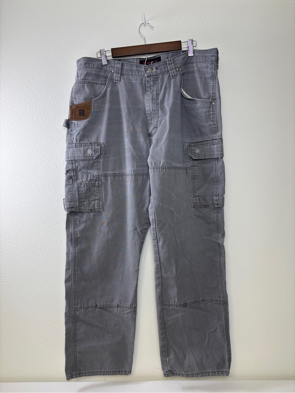 Men's Gray Cargo Pants Riggs by Wrangler Industrial Blue Collar